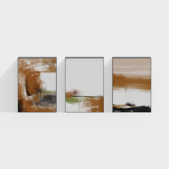 Cuadro Tríptico Crazy Orange Nº 01+02+03 - Art Tonial