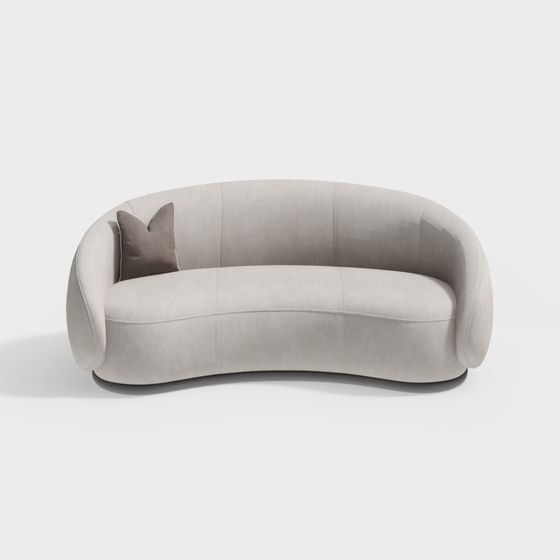 Elegant Curved Sofa 3D model for Modern Interiors