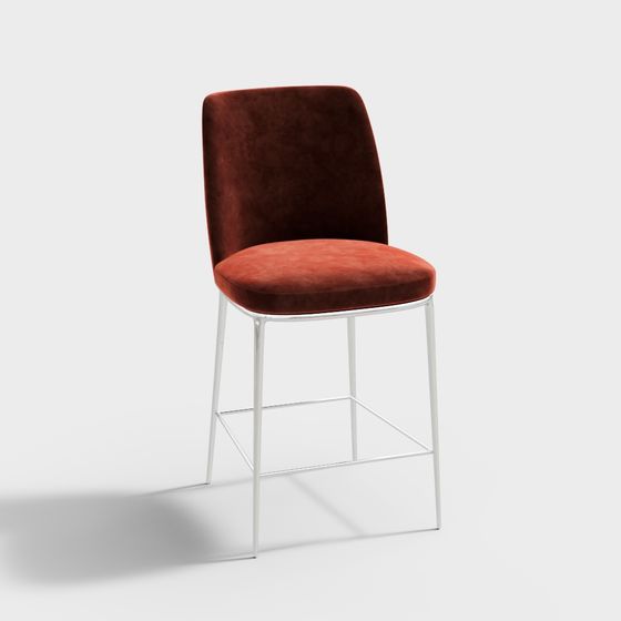 Modern Elegant Low-Poly Velvet Chair 3D model