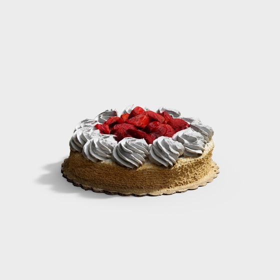 Strawberry Cream Cake 3D model