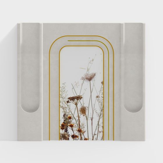 Wildflower Window 3D model for Creative Projects