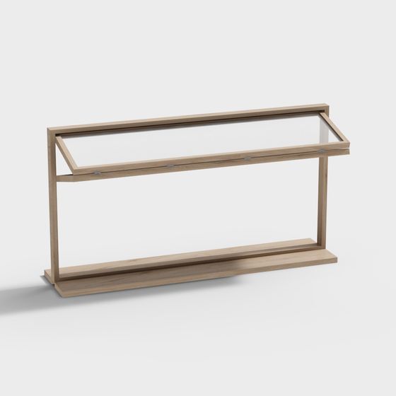 Stylish Wooden Display Cabinet 3D model