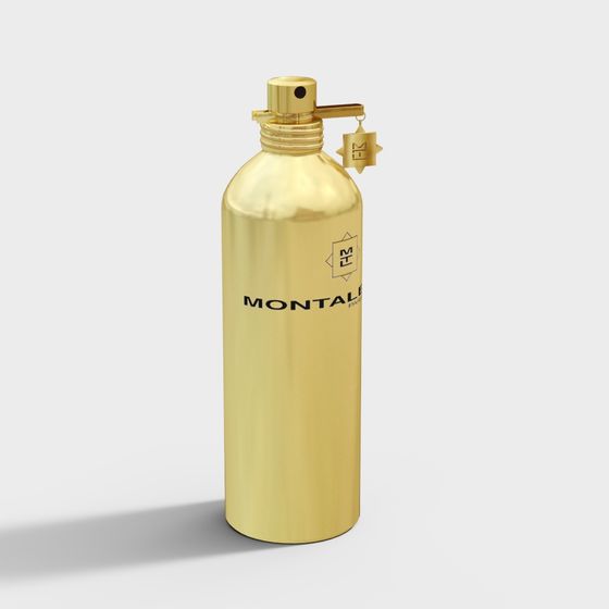 Stylish Golden Perfume Bottle 3D model for Creative Projects