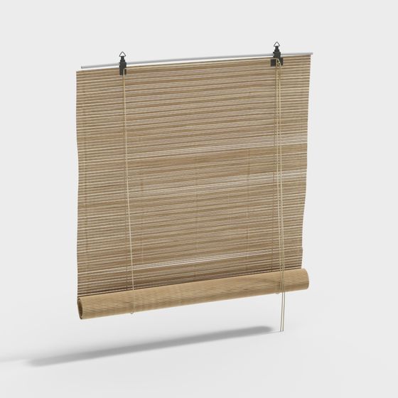 Low Polygon Bamboo Curtain 3D model