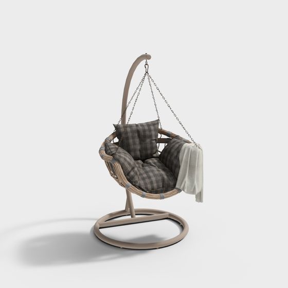 Stylish Hanging Chair 3D model for Relaxation
