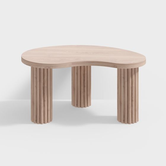Streamlined Wooden Table 3D model for Modern Interiors
