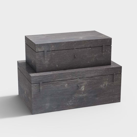 Vintage Wooden Crate 3D Model with Realistic Texture