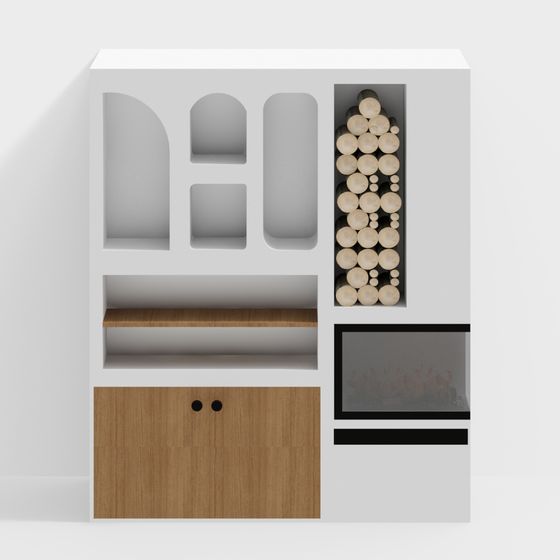 Urban Light Fireplace Cabinet 3D model