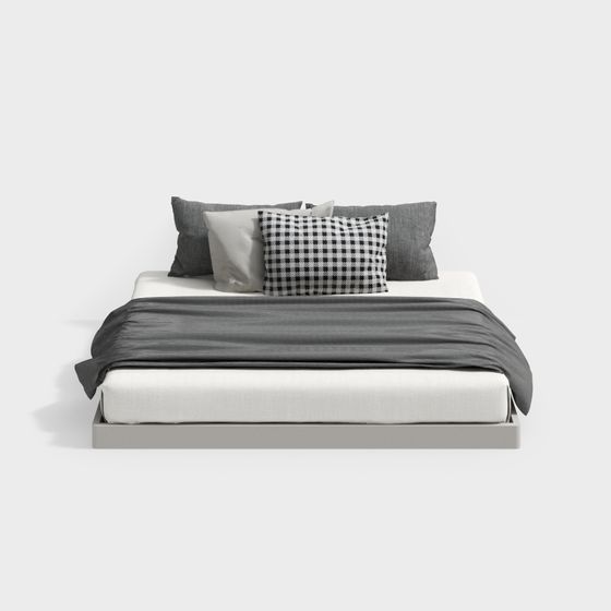 Contemporary Minimalist Bed 3D model for Creative Spaces