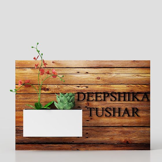 Low Poly Wooden Planter 3D model