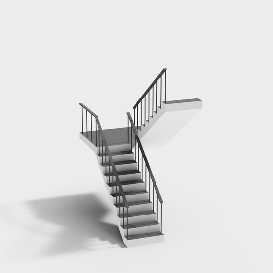 Stylish Low-Polygon Staircase 3D model for Creative Projects