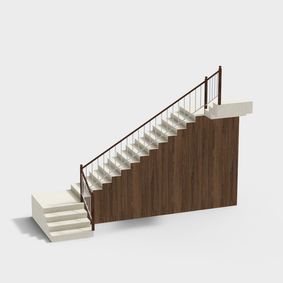 Elegant Minimalist Staircase 3D model for Modern Designs