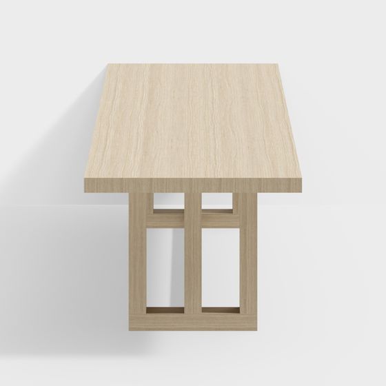 Elegant Wooden Dining Table 3D model