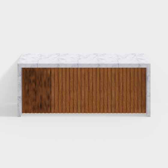 Minimalist Marble Bar Counter 3D model