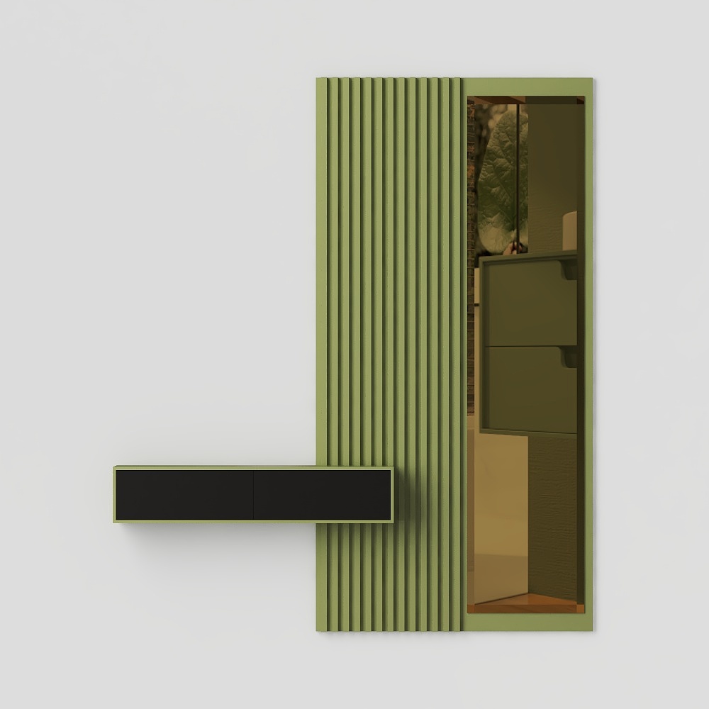 Panneaux muraux avec coiffeuse