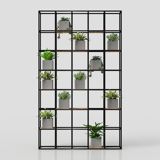 Unique Industrial-Style Plant Stand 3D Model