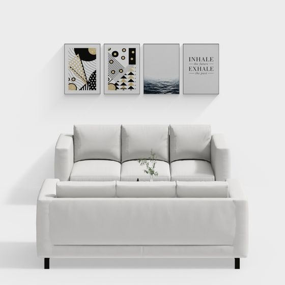 Modern Minimalist Sofa 3D model