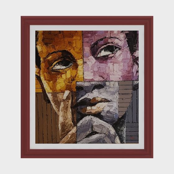 Artistic Color Portrait 3D model for Design Applications