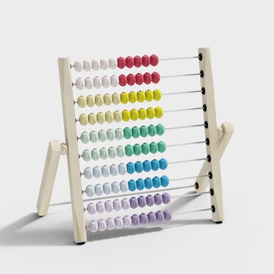 Colorful Abacus 3D model in Low Poly Style