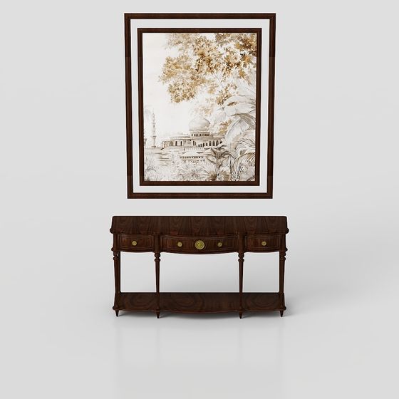 Vintage Console Table 3D Model with Unique Charm