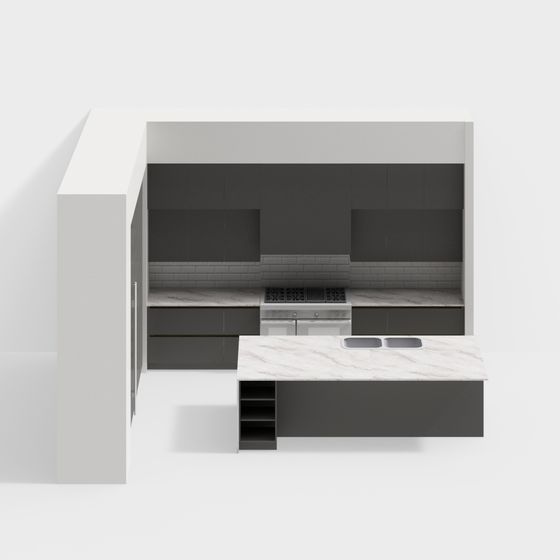 Modern Minimalist Kitchen 3D model