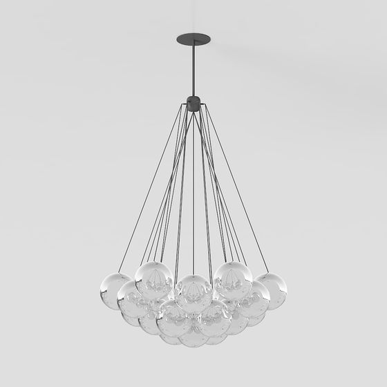 Elegant Low-Poly Chandelier 3D model for Modern Interiors
