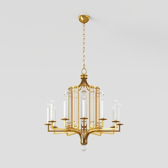 Elegant Crystal Chandelier 3D model