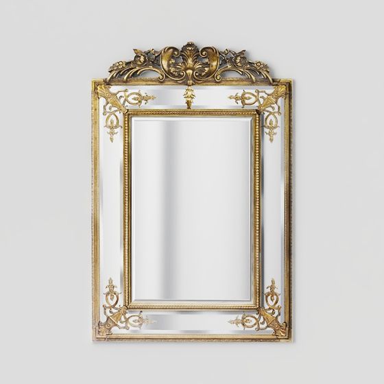 Gilded Elegance Mirror 3D Model