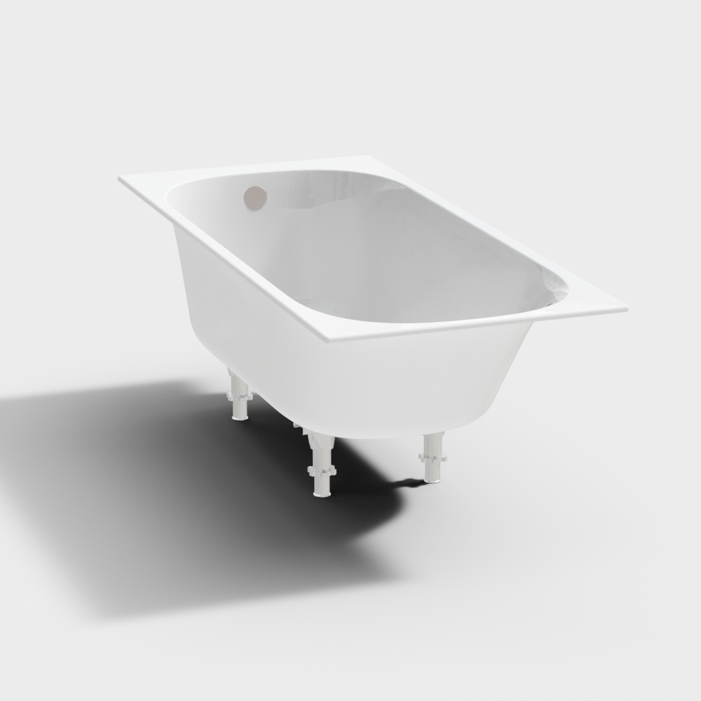 Elegant Low-Poly Bathtub 3D model