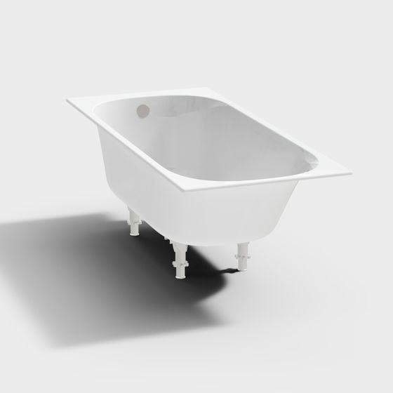 Elegant Low-Poly Bathtub 3D model