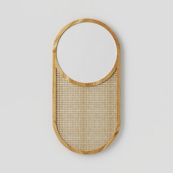 Unique Low-Poly Oval Mirror 3D model