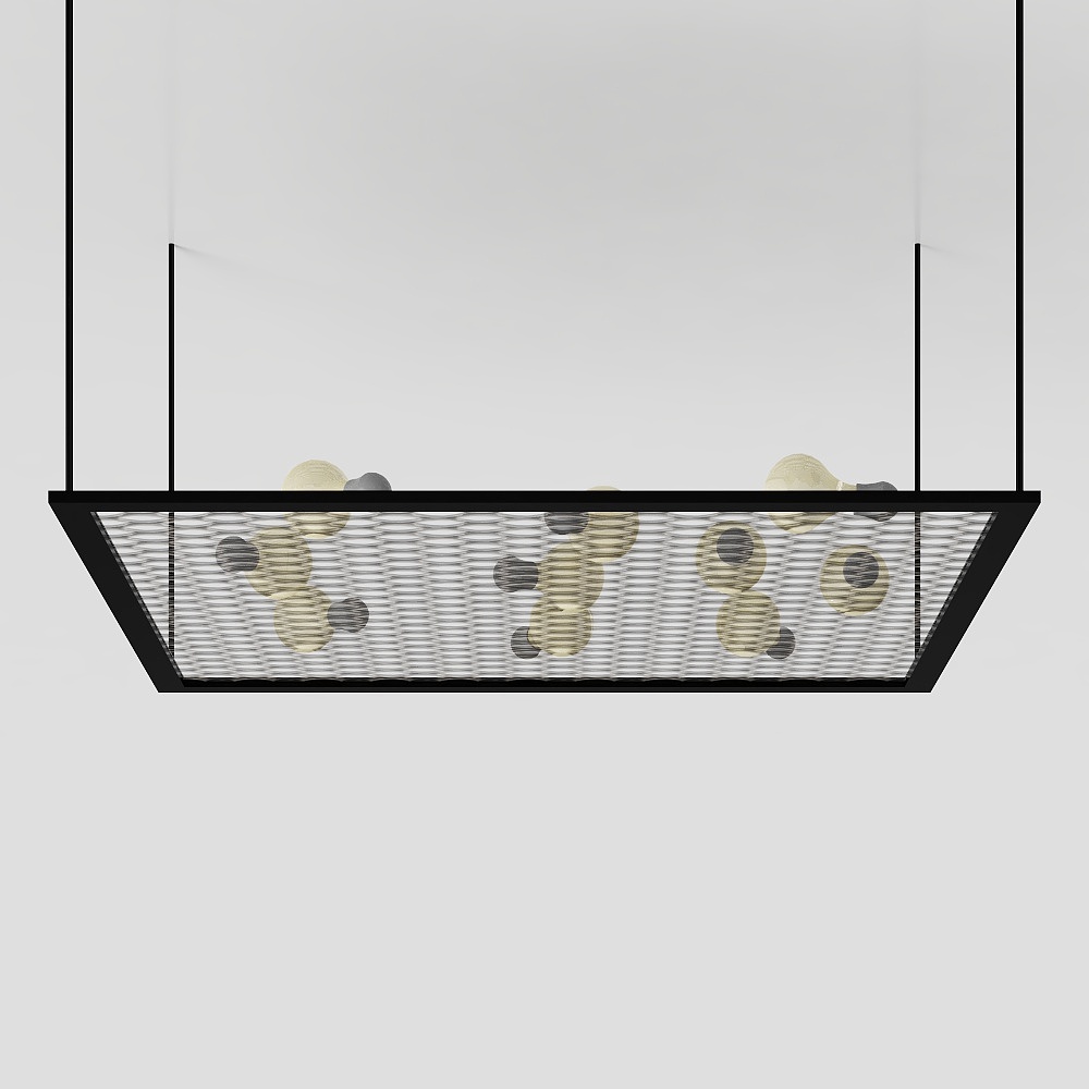 Indrustrial+Ceiling+Light+with+Mesh+&amp;+Exposed+Globes