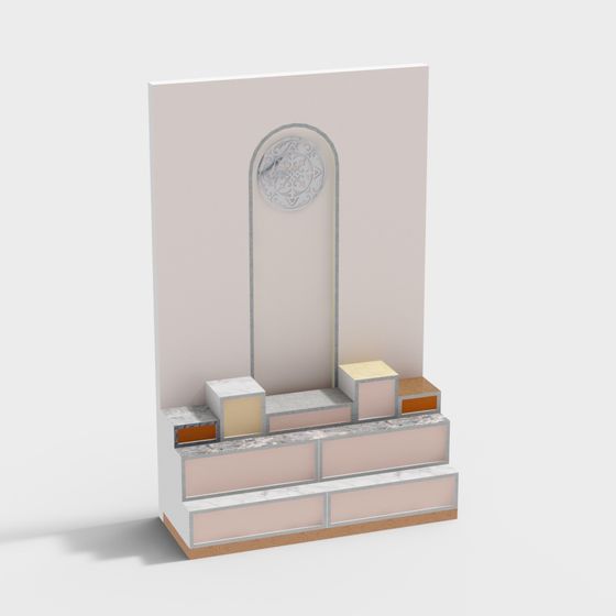 Elegant Reception Desk 3D model
