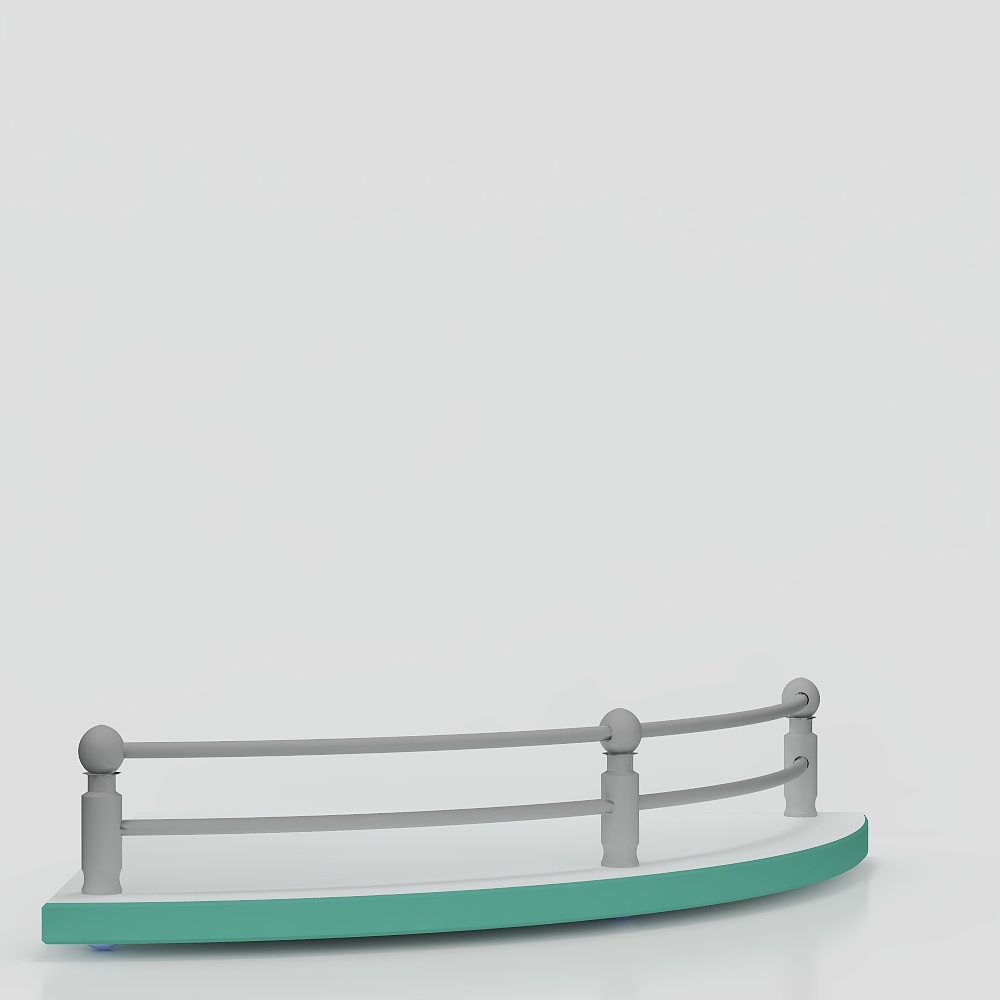 Glass Shelf - Corner (Round) White