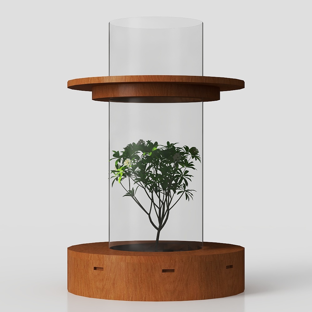 Glass Greenhouse Plant Stand 3D model