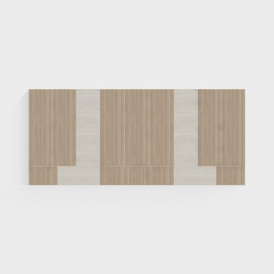 Stylish Low-Poly Wood Panel 3D model