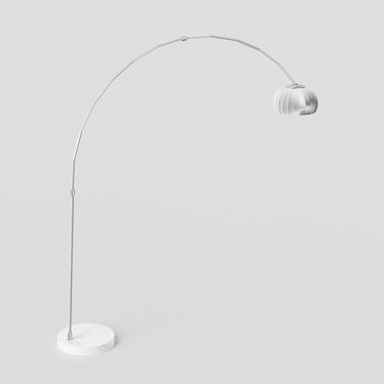 Elegant Low-Polygon Floor Lamp 3D model