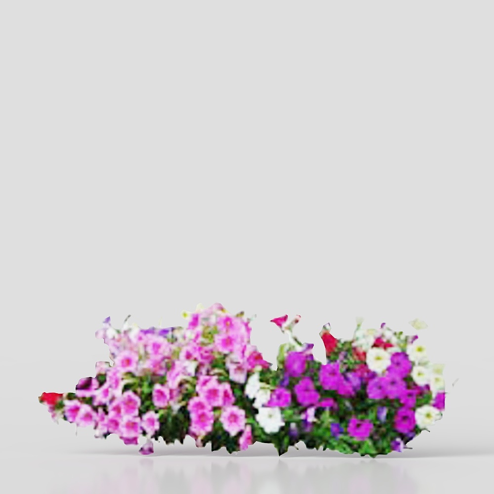 Low-Poly Flower Bed 3D Model