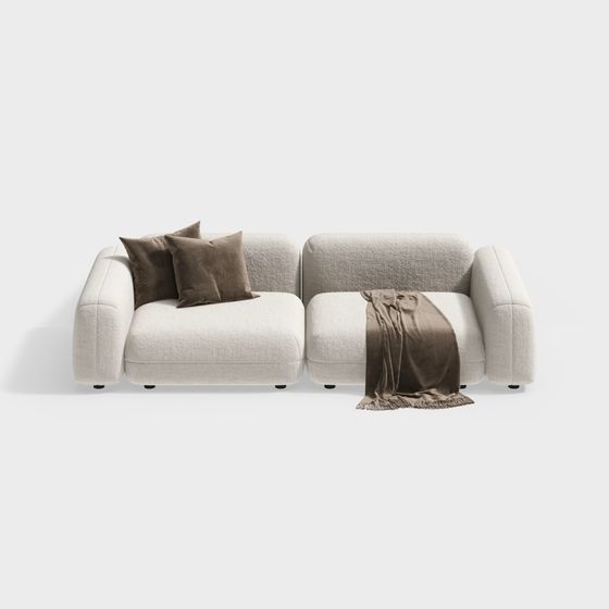 Cozy Comfort Low-Poly Sofa 3D model