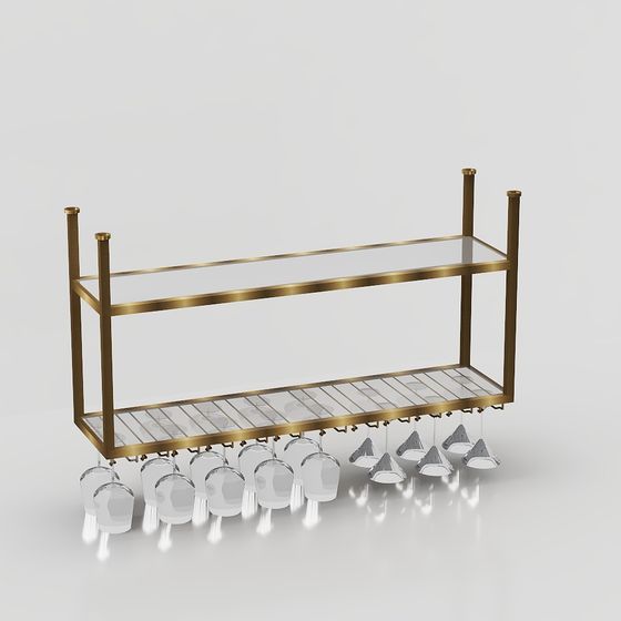 Stylish 3D Wine Glass Rack Model for Modern Spaces