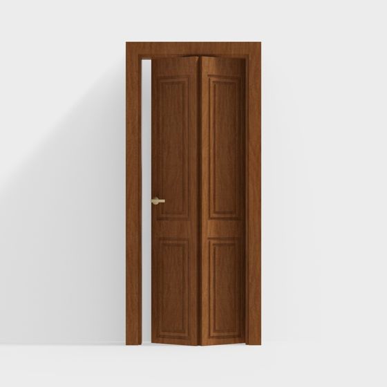 Rustic Brown Folding Kitchen Door 3D Model