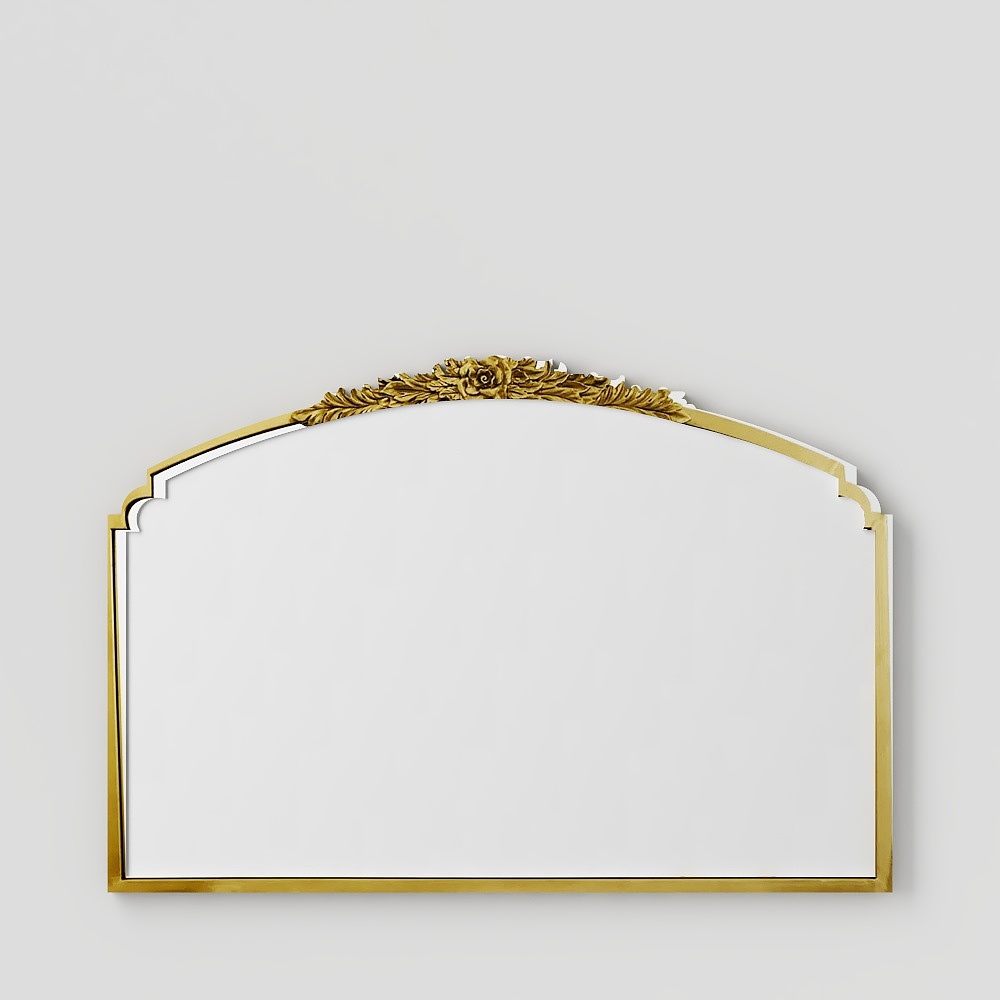 Elegant Golden Arched Mirror 3D model