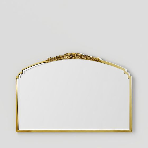 Elegant Golden Arched Mirror 3D model