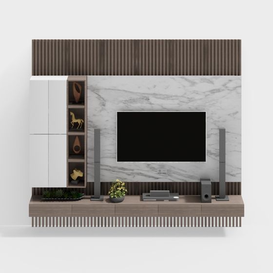 Elegant 3D Model TV Wall Design for Modern Interiors