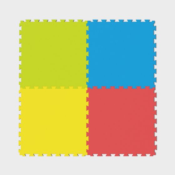 Vibrant 4-Piece Puzzle Mat 3D model for Kids' Spaces
