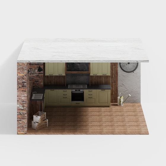 Urban Kitchen 3D model for Creative Spaces