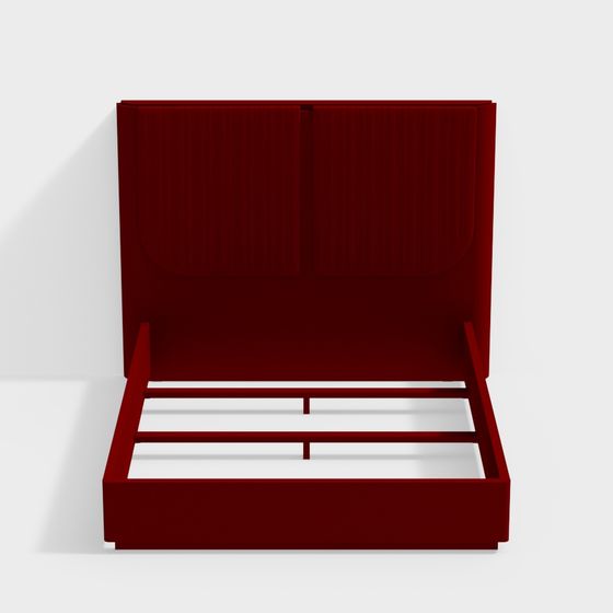 Elegant Low-Polygon Bed Frame 3D model