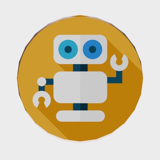 Futuristic Low-Poly Robot Assistant 3D model