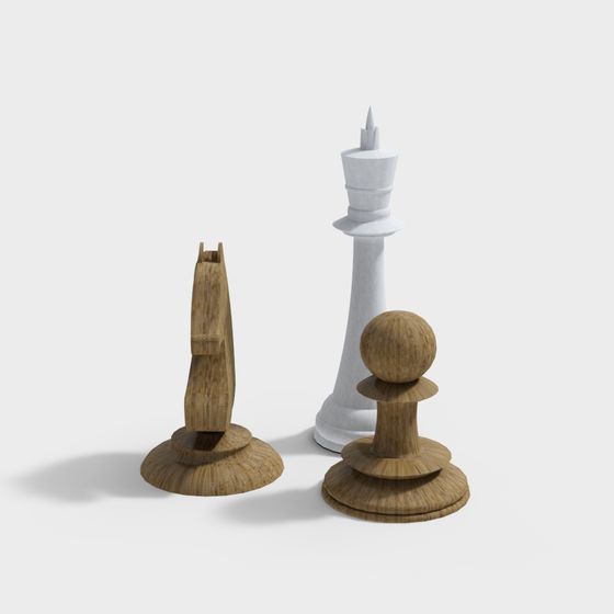 Elegant Low-Poly Chess Piece 3D model