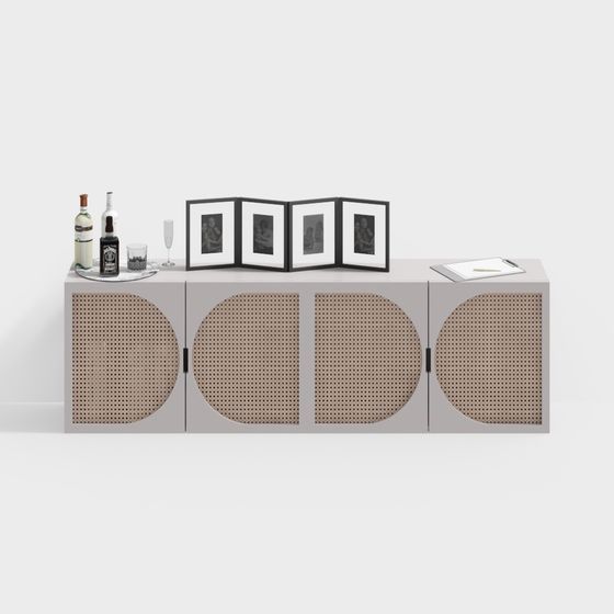 Stylish Minimalist Wine Cabinet 3D model for Modern Spaces